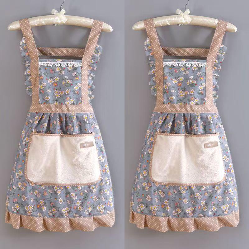 Stylish Stain-Proof Cotton Canvas Kitchen Apron - Breathable & Wear-Resistant Cooking Coveralls