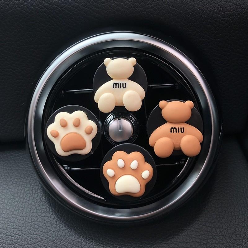 White Bear Brown Paw Set Aromatherapy Clip Car Ornament Decoration Accessories