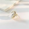 Irregular Pearls Ring Women Fashion Ring Vintage Pearls Jewelry Statement Pearls Ring Alloy Texture Suitable for Daily