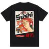 Summer Hot Sale Japan Sushi Funny Graphic T-Shirts Y2k Unisex Unisex Fashion Harajuku T Shirt Cotton Gothic Trendy Round T-Shirt