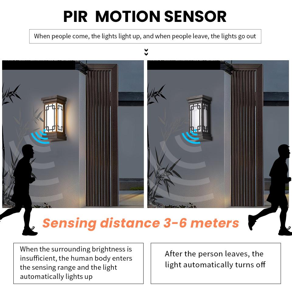 Led Outdoor Wall Light Waterproof IP66 Motion Sensor Led Outdoor Lighting Porch Lights Balcony Garden Lights Outdoor Wall Lamp