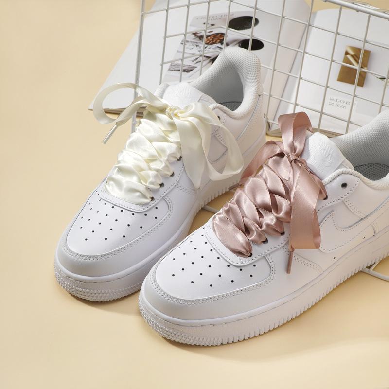 Lacci Piatto Larghi in Raso di Seta per Scarpe da Ballo e Allenamento da Donna
