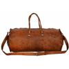 Handmade Genuine Goat Leather Brown Gym Overnight Weekend Duffle Shoulder Bag