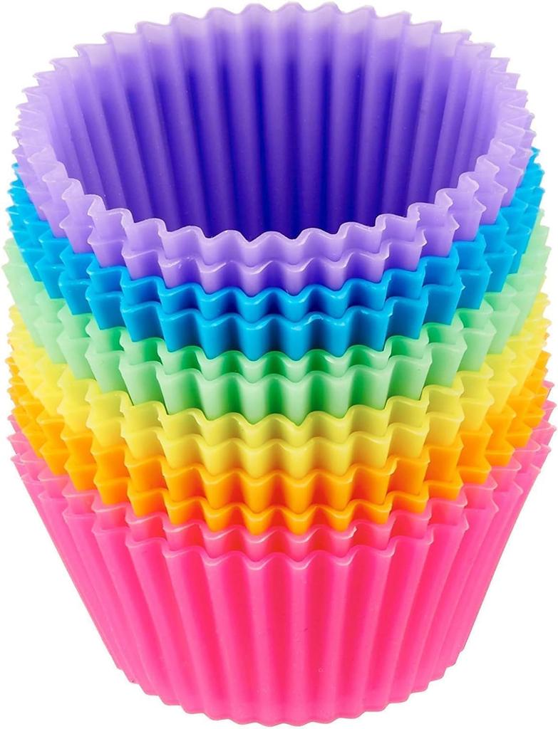 Cupcake-Förmchen Wiederverwendbar Antihaft Backförmchen Regenbogen Floral Weihnachtsdesign Muffin-Förmchen zum Backen von Cupcakes Kuchen Dekoration