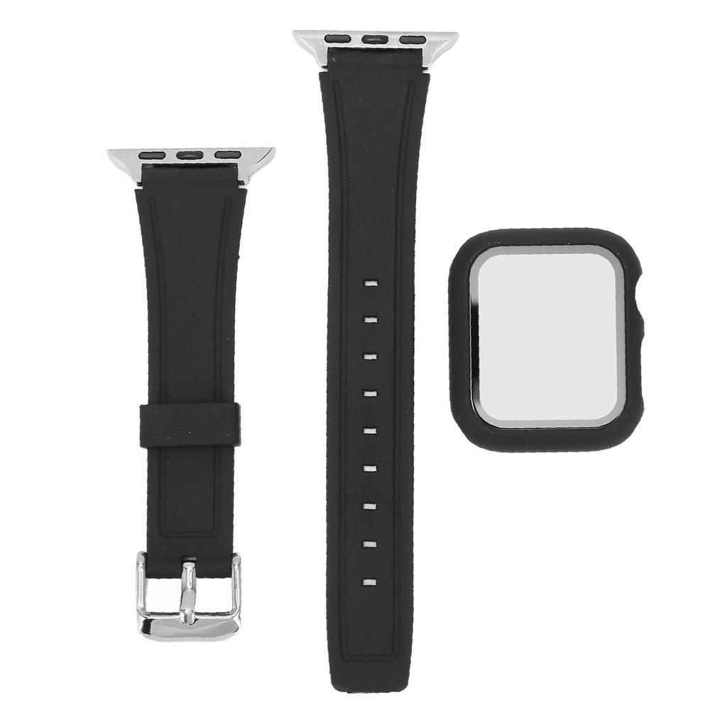 40mm Replacement Watchband Adjust Size PC Protective Case TPU Watch Strap for Iwatch Black