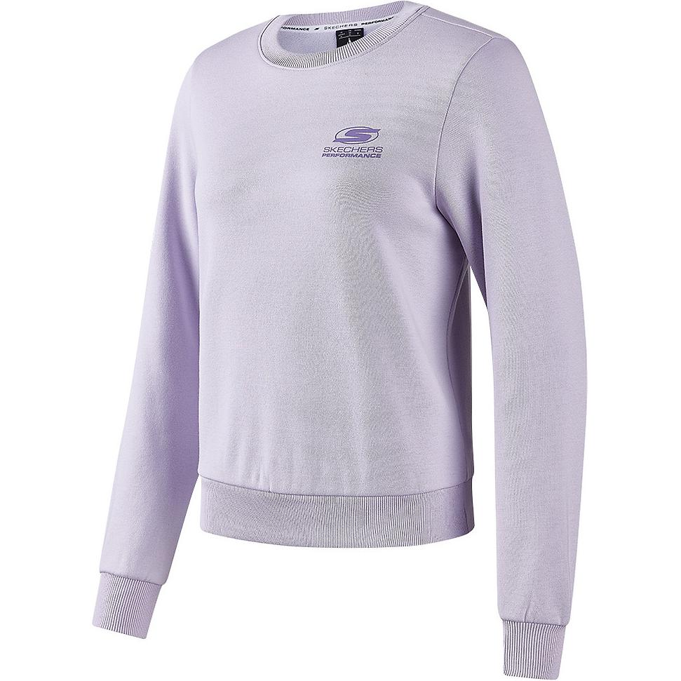 Skechers Basic Sports Series Casual Warm Crew Neck Pullover Sweatshirt Women sweatshirt Misty-Purple P424W167-04PG M