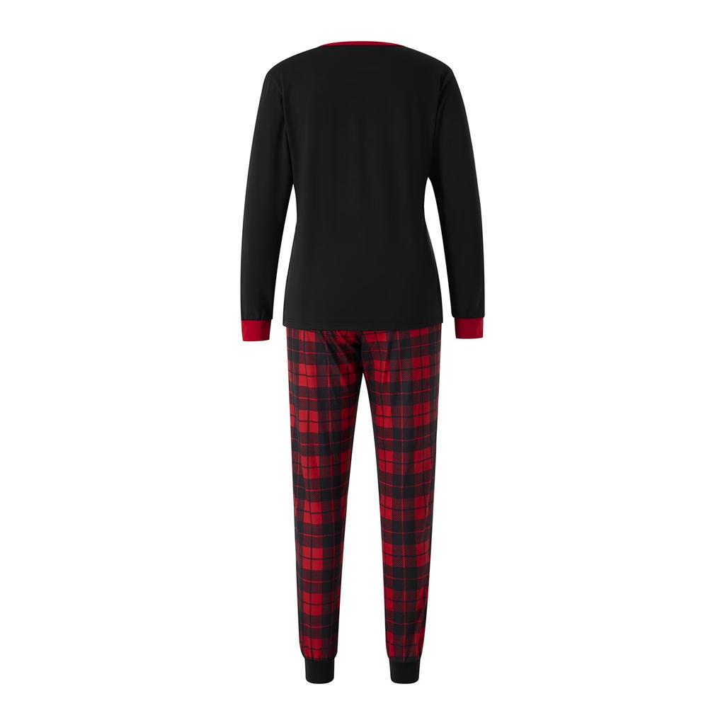 Family Matching Christmas Plaid Loungewear Set with Long Sleeve Top and Pants