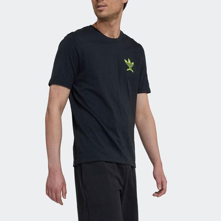 adidas Logo Print Round Neck Sports T-Shirt - Japan Edition Men Tops Black HM2493
