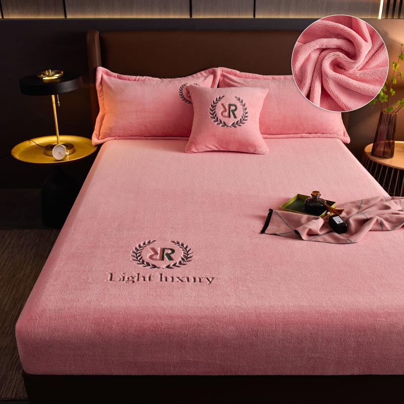 Cheaper Thicken Velvet Bed Cover Elastic Bed Sheets Set Mattress Cover Soft Queen King Solid Color 90/150/x200 For Home Decor