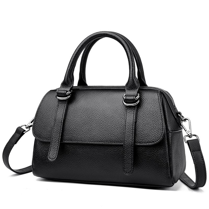 Mode Effen Kleur Echt Leer Schouder Crossbody Tas voor Dames Hoge Kwaliteit Koeienleer Handtas Luxe Vrouwen Messenger Tas