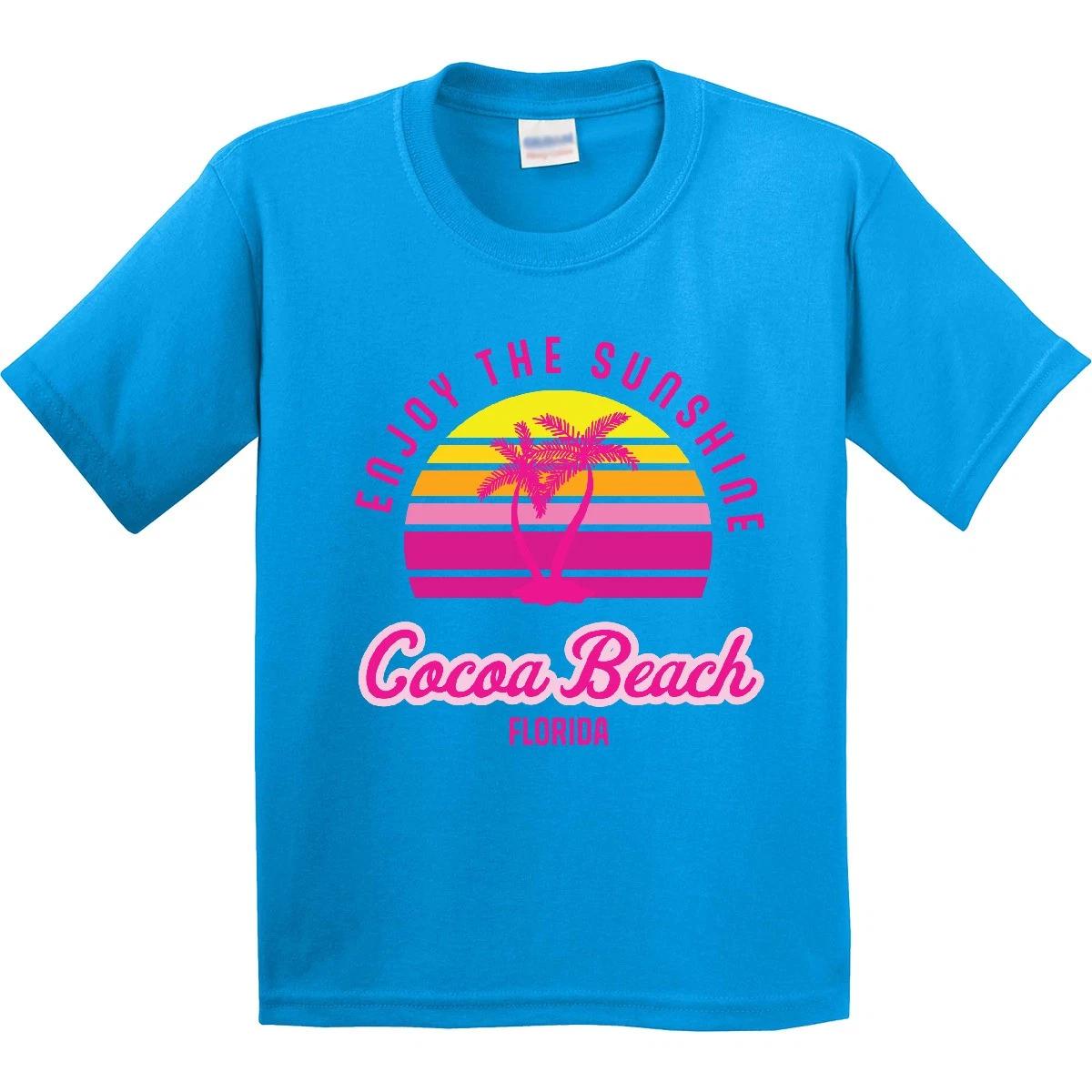 

Inktastic Summer Enjoy The Sunshine Cocoa Beach Florida In Pink Youth kids boys T-Shirt 100