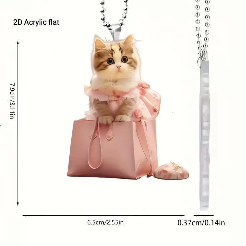 

Очаровательный акриловый кулон-подвеска для рюкзака в виде кошки, модный мультяшный аксессуар для декора интерьера автомобиля