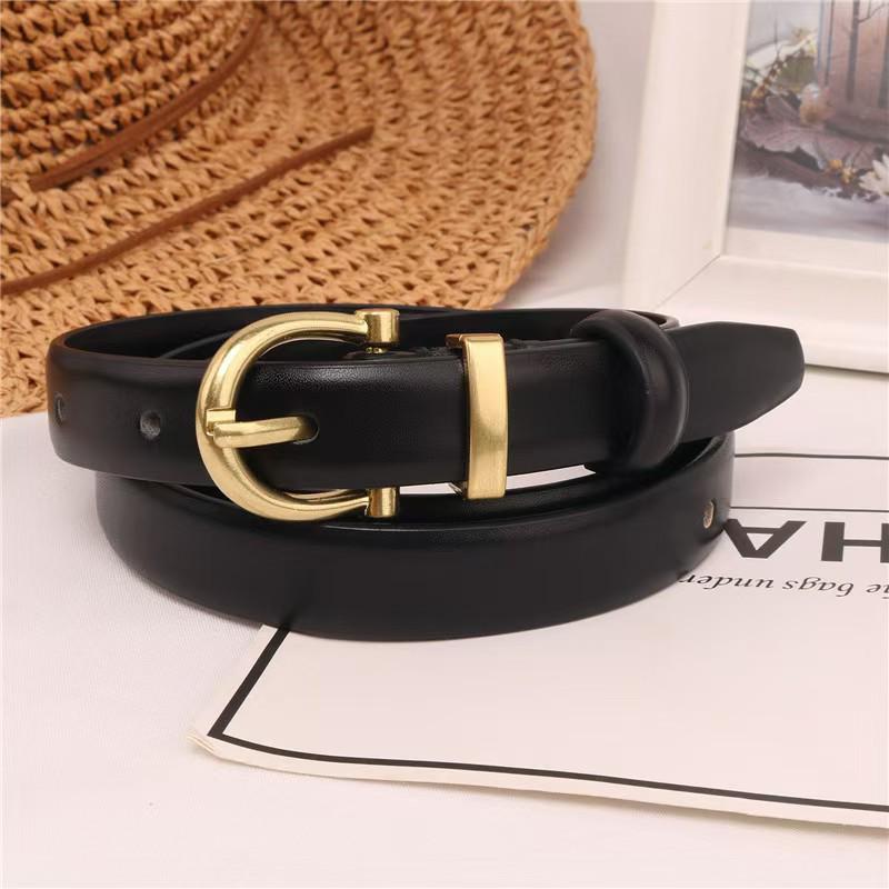 Women's Genuine Leather Fashion Belt – Versatile Casual Waistband with Pin Buckle for Jeans