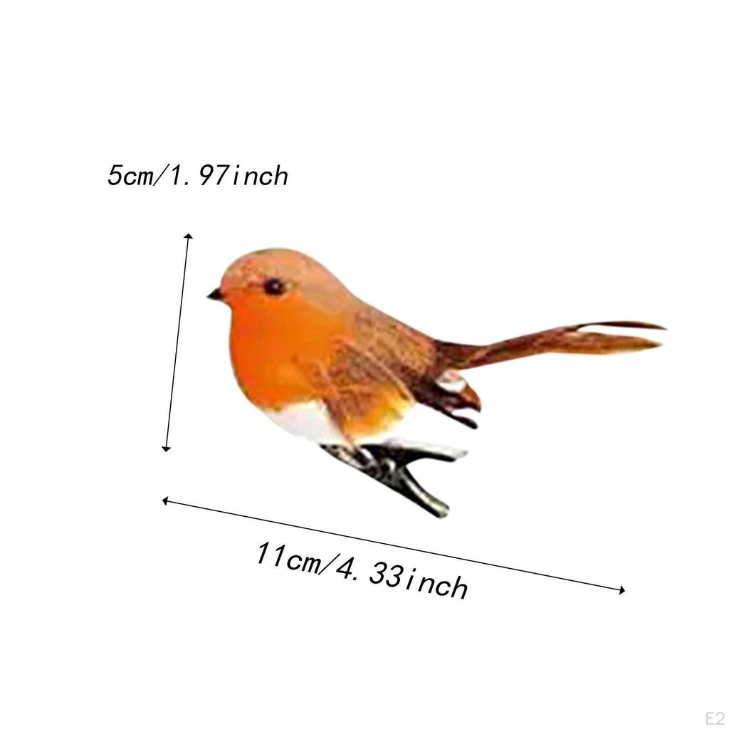 10Pcs Artificial Feathered Birds Clip On Decorative Bird Figurines Simulation for Yard Lawn