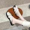 Slippers Women's Summer Wear 2024 Bag Head Woven Cross Sandals Holiday Style Lazy Drag Flat Bottom Hollow Women's Slippers