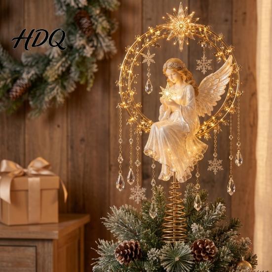 Reindeer Tree Accessory Lighted Memorial Christmas Topper Angel Red Bird Designs Treetop Ornament Holiday Decor