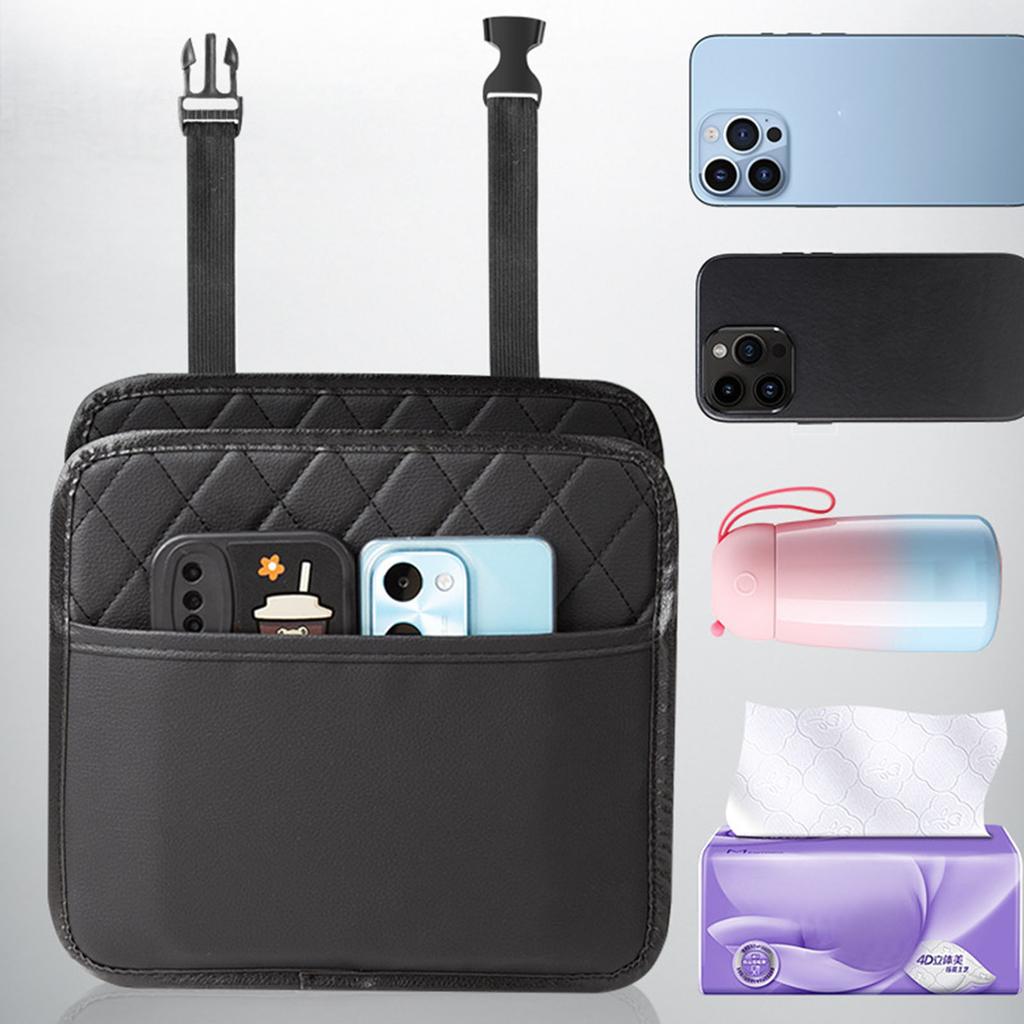 Leather Car seats Back Organizes with Spacious Pockets Convenient Storage Organizes for Bottles Toy Documents