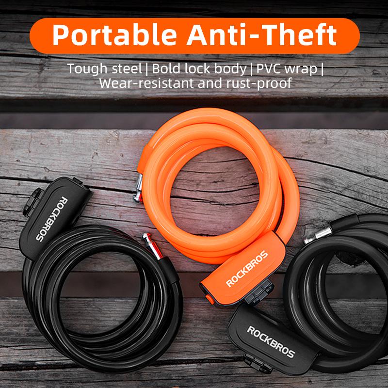 Rockbros Fietsslot Fiets Draagbaar Anti-Diefstal Ring Slot Mtb Racefiets Kabel Slot Motorvoertuig Fietsaccessoires