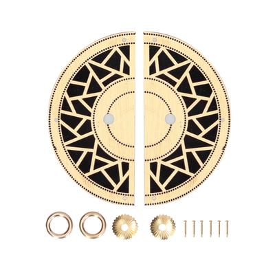 Chinese Antique Cabinet Handle Brass Circular Plaid Bookcase Knob for Wardrobe Door Window