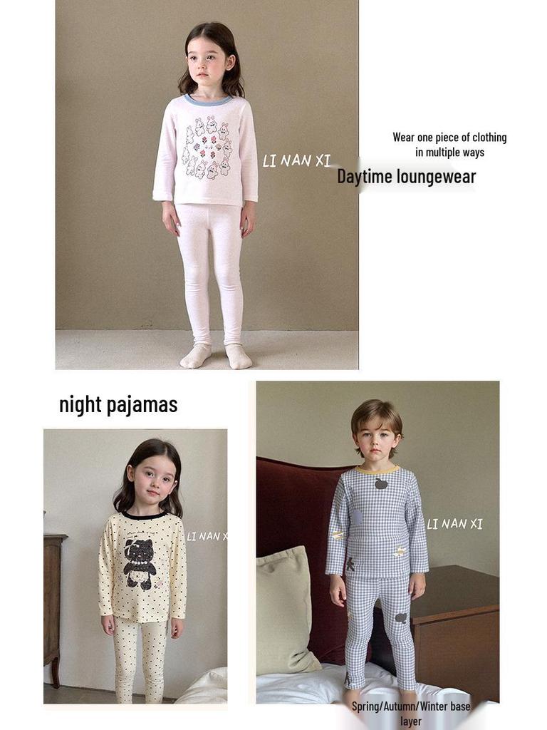 88273 Kids' Wool Lycra Autumn/Winter Pajama Set 2025 - Boys' Long Sleeve Homewear