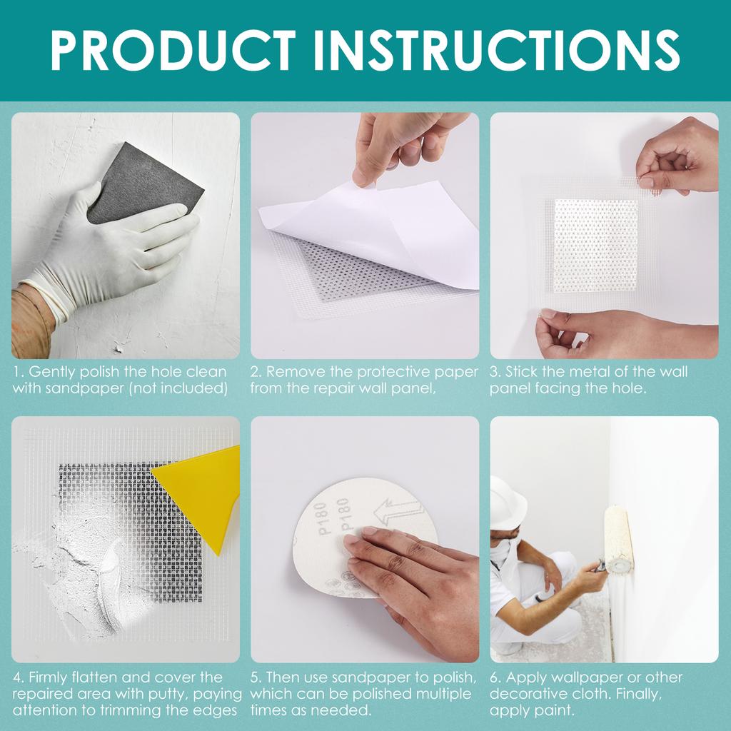 21Pcs Mesh Wall Repair Patch Drywall Repair Kit 2/4/6/8inch Fiberglass Mesh Crack Patch Self Adhesive Drywall Repair Kit