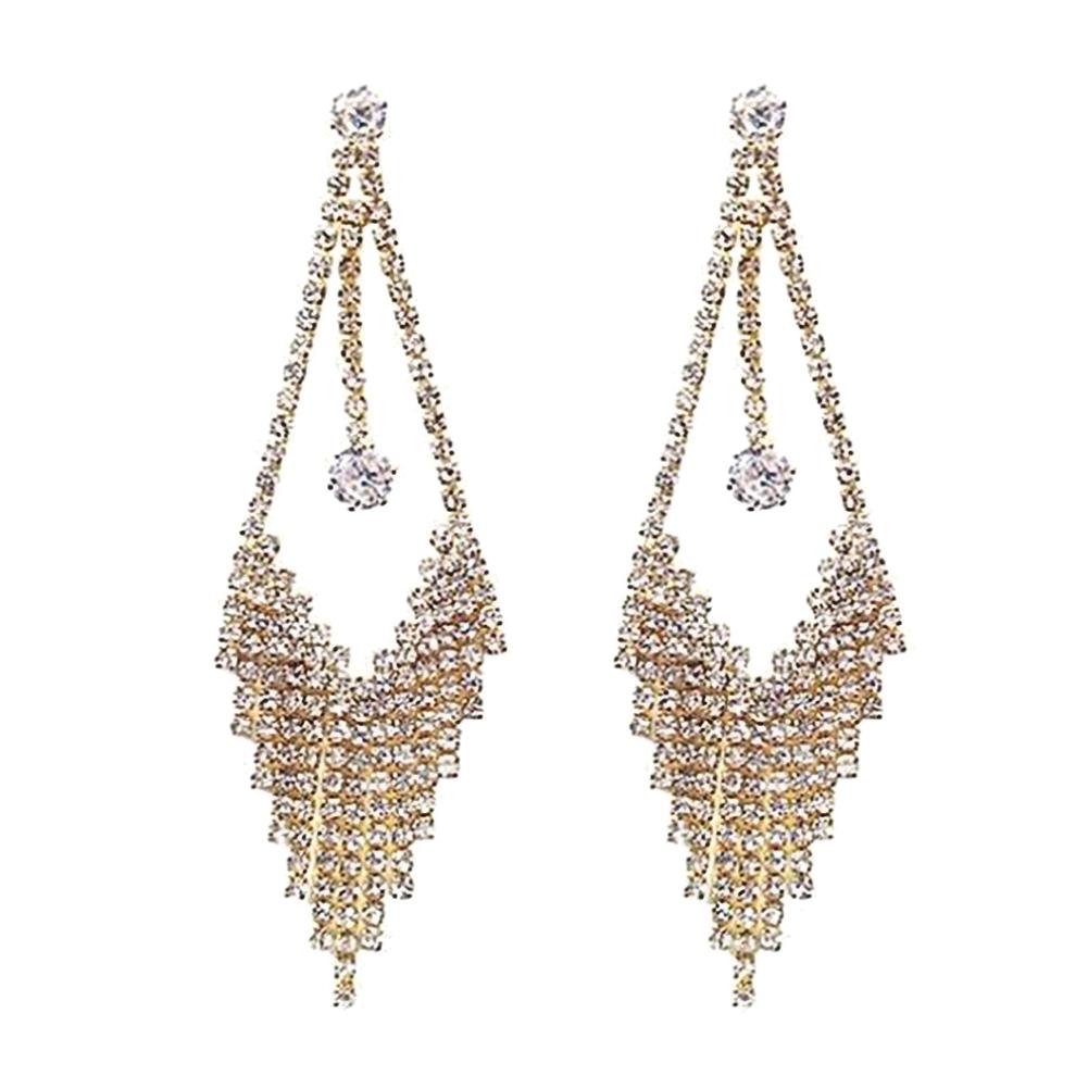 

Длинные блестящие геометрические серьги золотистый