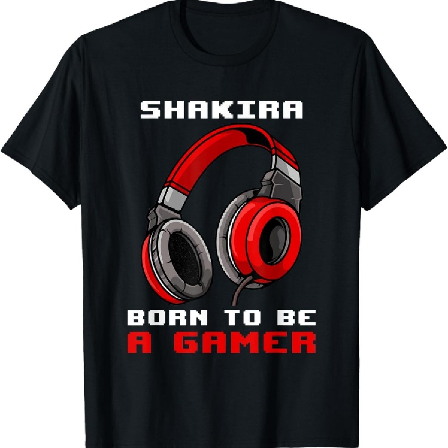 

8Shakira - Born To Be A Gamer - Personalized T-Shirt XXXXXL чёрный