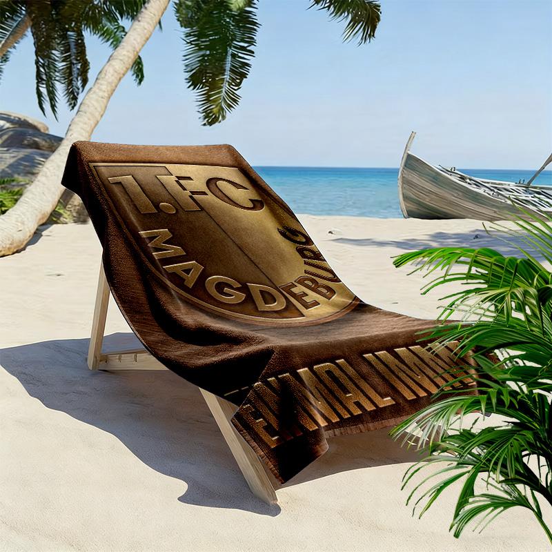 1. FC Magdeburg Print Beach Towel, Large Soft Quick Dry Towel for Beach Camping Swimming