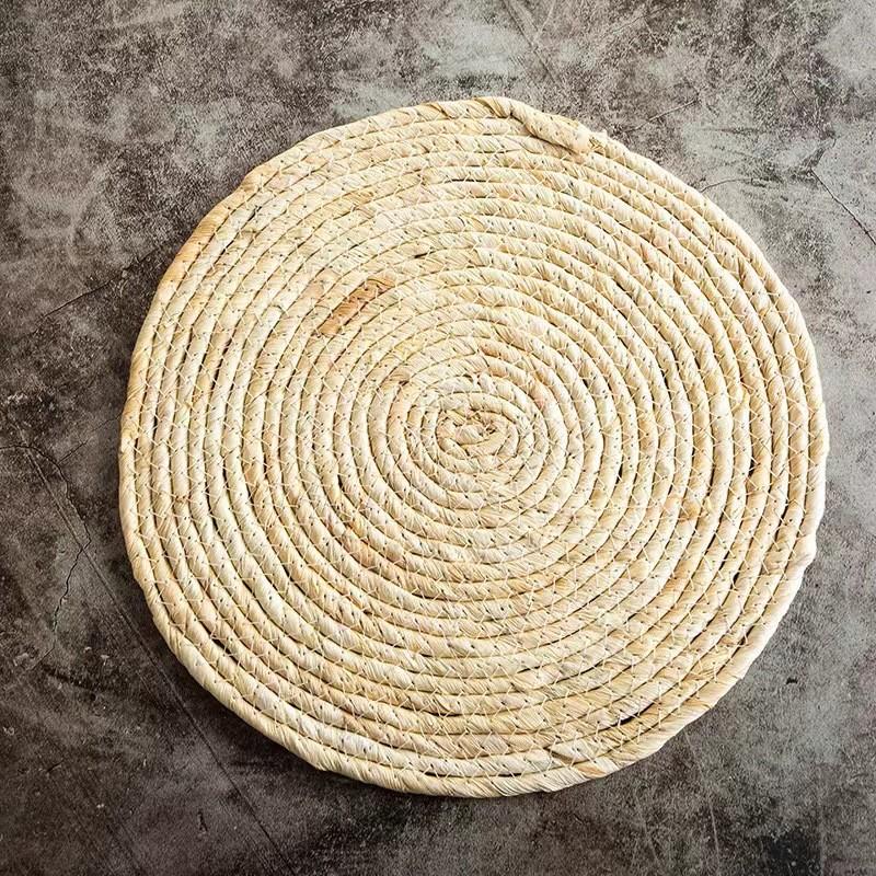 Japanese Woven Bamboo Coaster Set With Insulation For Home Use