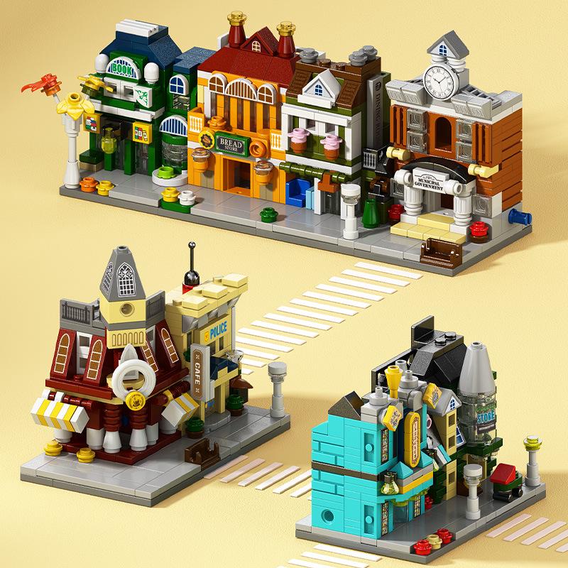 2025 Street Scene Lego-Compatible Architecture Model: Educational Assembly Toy for Kids and Boys