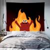 Funny Hot MEME EElmoS in Flames Tapestry Decoration Bedroom Dormitory Background Cloth Holiday Home Living Room Club Tapestry
