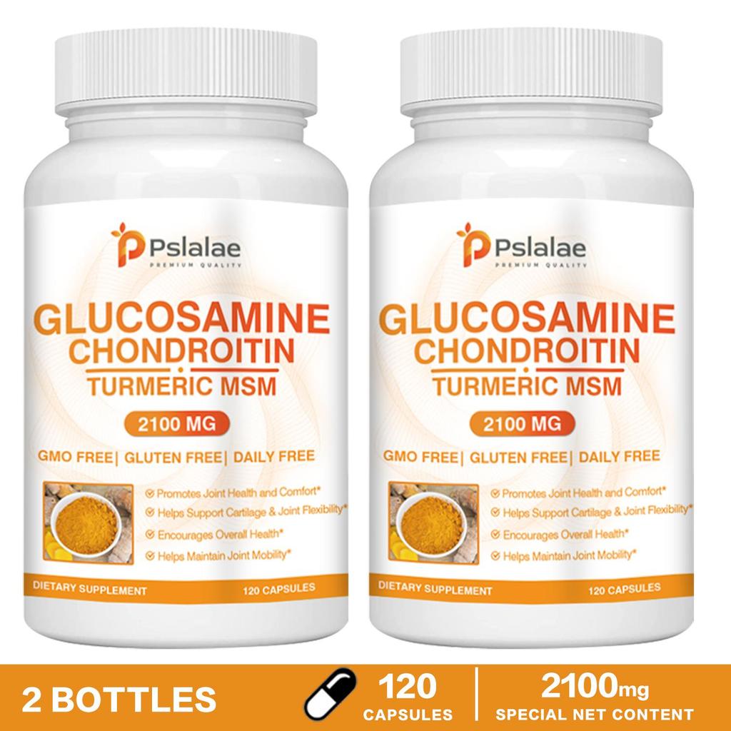 Pslalae - 2100mg Glucosamin Chondroitin Curcumin MSM Komplex Kapseln - Gelenk- und Knochengesundheit