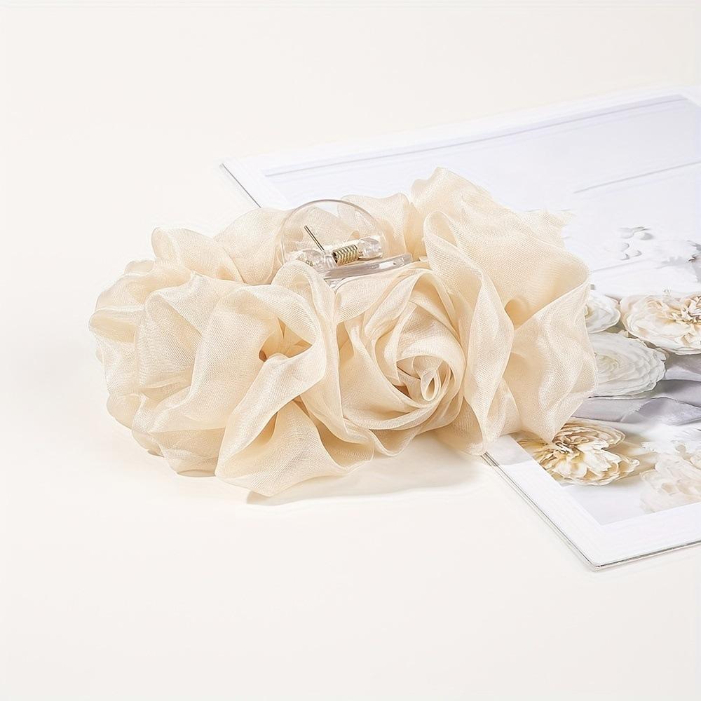 1pc Chiffon bow hair clip, back of the head, disc hair clip, large solid color hair clip, hair accessory, headband