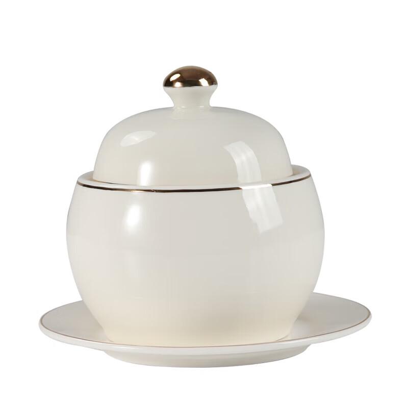 Si Shi Yan Huo Ceramic Drum-Shaped Gold-Rimmed Bowls (Set of 5)