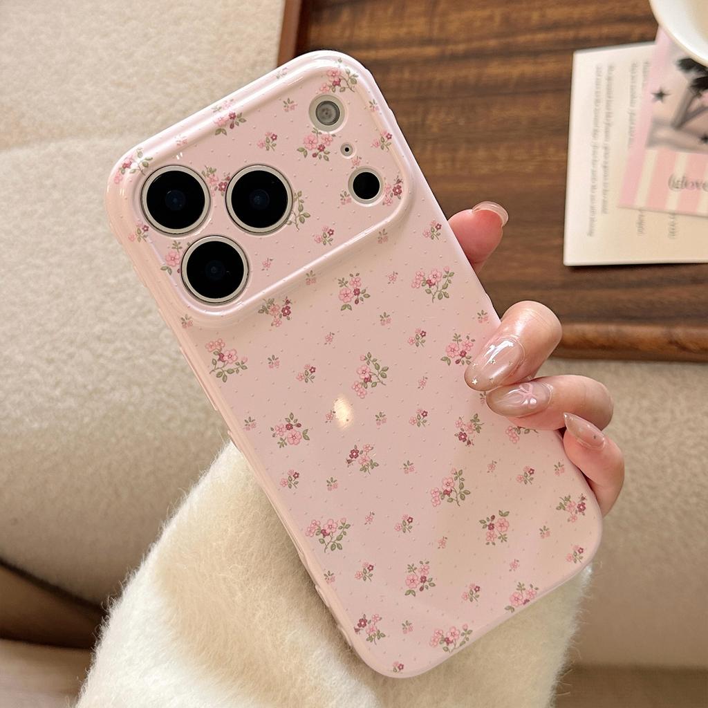 Custodia per cellulare a pois floreali con mela 17promax Adatta per iPhone 16 14 13 Set morbidi di alto valore