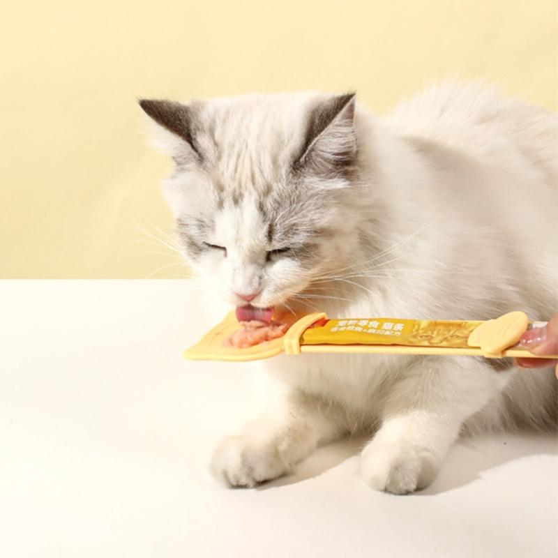 Cat Wet Treats Dispense Spoon Feeding Lickable Wet Treats Daily Artifacts Cat Treat Squeeze Spoon Feeding Supplies