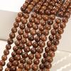 Golden Sandalwood Round Beads - Loose Wooden Beads for DIY Buddhist Jewelry & Accessories