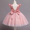 Toddler Girl Red Christmas Princess Dress Cute Baby Girl Birthday Party Tutu Gown Newborn Backless Bow Beading Costume