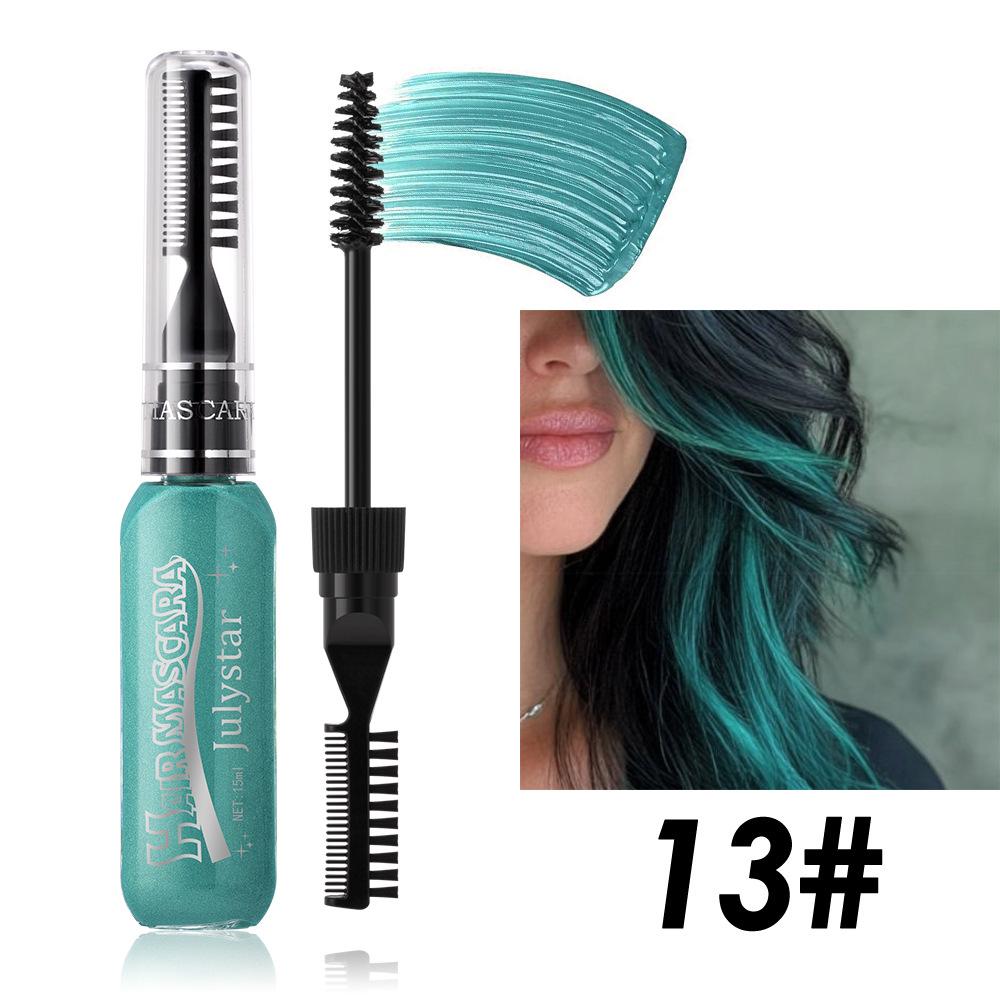 16 Colors One-off Hairs Color Disposable Hair Coloured Mascara Beauty Tool Washable Non-toxic DIY Hair Wax Blue Grey Purple