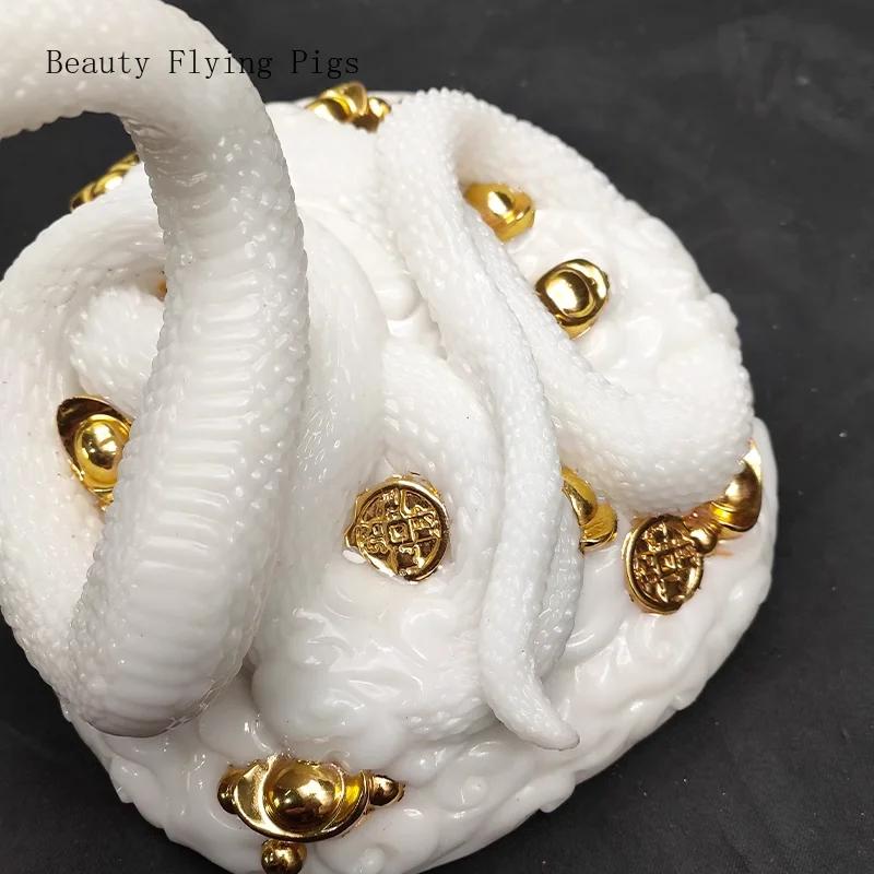 1PCS Resin Modern Creative Biomimetic Animal Snake Front Desk Foyer Living Room Office Desktop Decoration High-end Gift