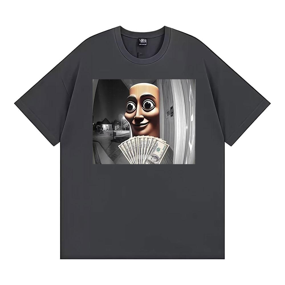 There Is Motion At Your Front Door Funny Tung Tung Tung Sahur T-shirts Men Women Retro Oversized Pure Cotton T Shirts Streetwear