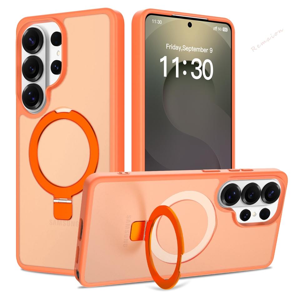 

Matte Magnetic Phone Case for Samsung Galaxy S26 S23 S22 S24 S2 FE Ultra Edge Metal Stand Charge Protector Cover For Samsung S26Ultra