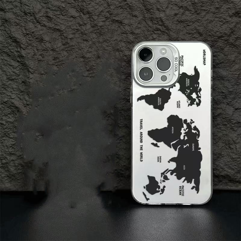 The New Map Is Suitable for Iphone17 Mobile Phone Case 11 Apple 16promax/15 Foreign Trade 14pro13 Europe and America 12