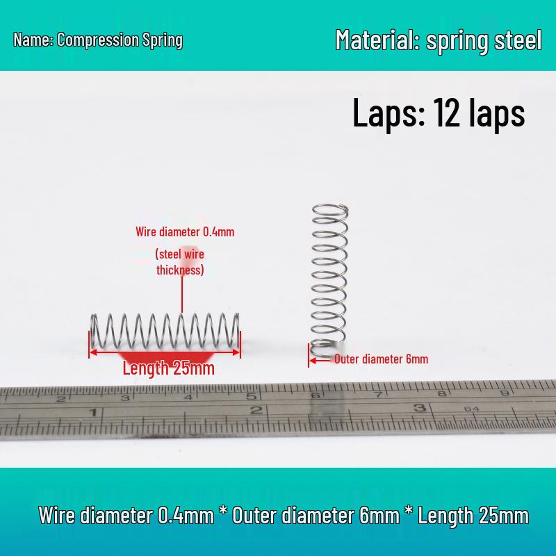 Small Mechanical Compression Spring: 0.4mm Wire, 2-8mm Outer Diameter