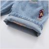 Children's Dinosaur Embroidered Denim Shorts - Summer Korean Style for Boys