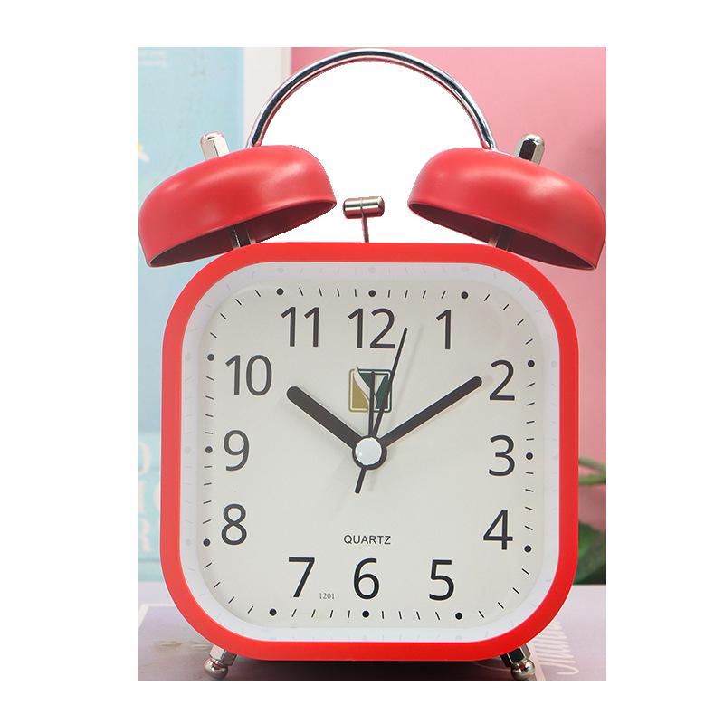 Students Use Alarm Clock To Creative Personalized Bedroom Metal Silent Children's Bedside Luminous Bell Ringing Clock Simple Nordic Style