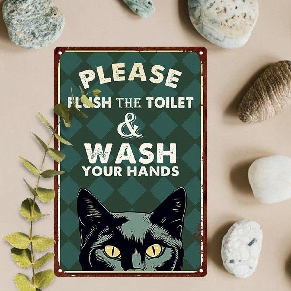 

Vintage Gothic Black Cat Metal Tin Sign Halloween Wall Decor Retro Art Plaque різнокольоровий