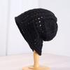 Women's Fashion Loose Knitted Beanie Hat, Black High-End Style, Cold Weather Hat