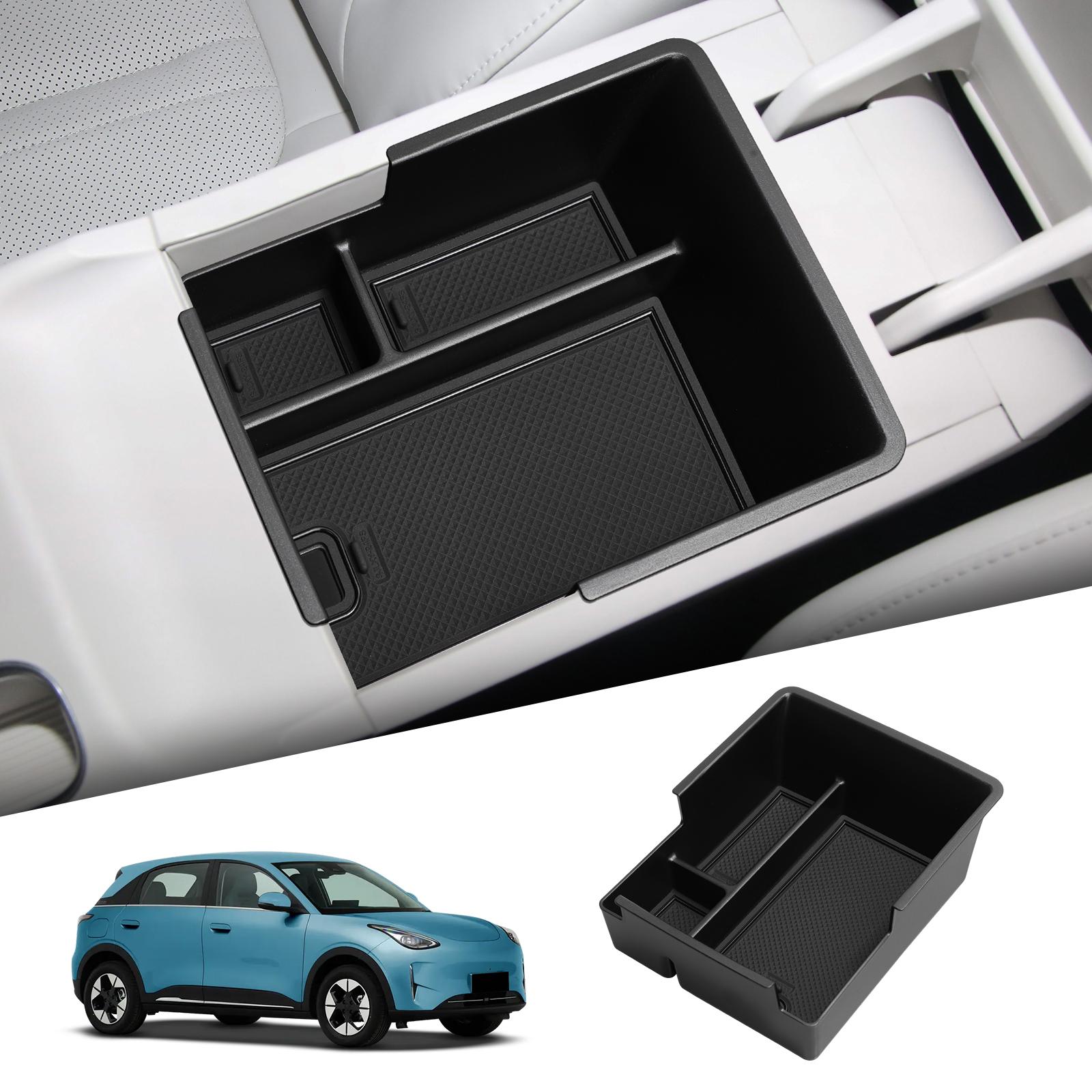 for Geely EX2 2025 2026 Center Console Armrest Storage Box Tray Car Interior Accessories Organizer Tidying ABS Black Armrest Box