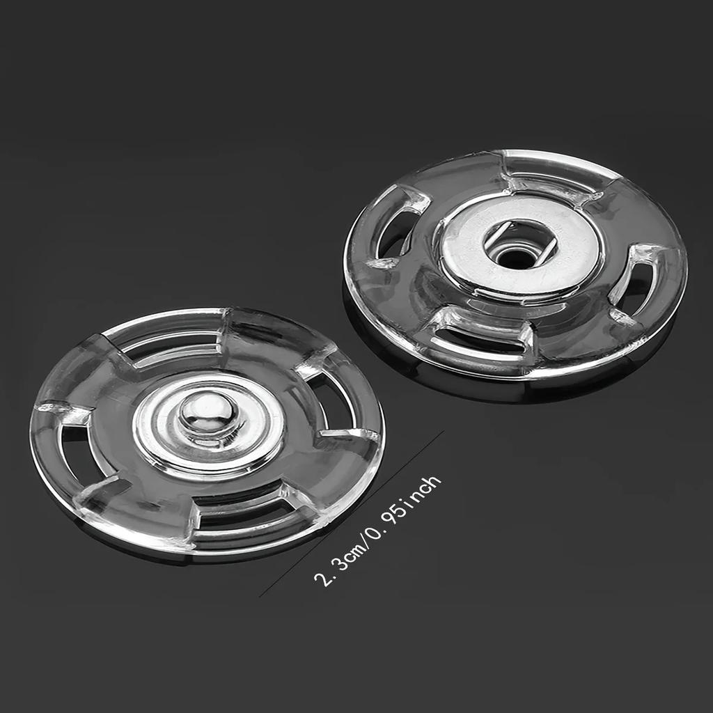 5/10piars Transparent Fastener-23mm DIY Invisible Snap Fastener Round Snap Button Acrylic Press Stud Sewing Accessories